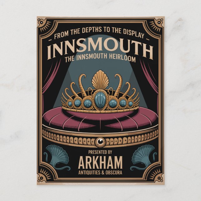From the Depths to the Display – The Innsmouth Hei Holiday Postcard (Front)