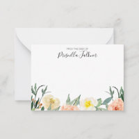 From The Desk Of Blush Pink Watercolor Floral