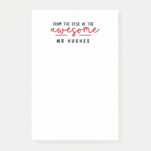 From the desk of bright fun teacher gift red post-it notes