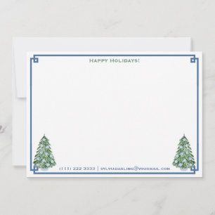 From The Desk Of Chinoiserie Chic Blue And Green Holiday Card
