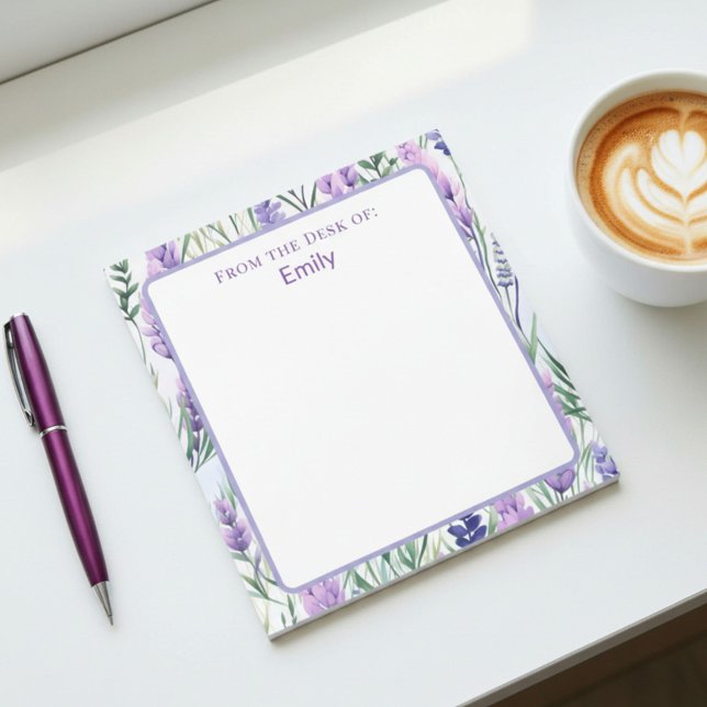 From The Desk of Custom Lavender Flower Field Notepad (Creator Uploaded)
