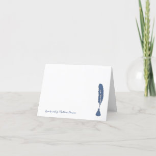 From The Desk of Custom Name Inkwell Feather Thank You Card