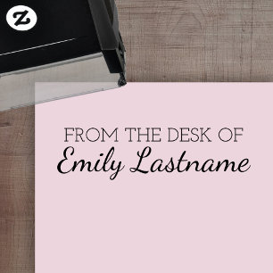 From the Desk of - Custom Name - Script Self-inking Stamp