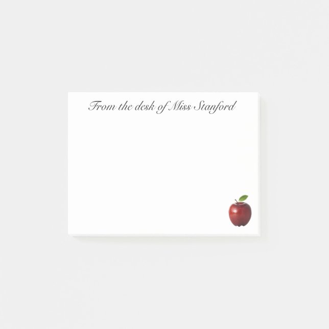 From the Desk of -customisable teacher sticky note (Front)