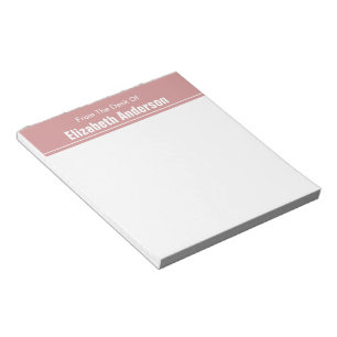 From the Desk of Dusty Pink and White Notepad