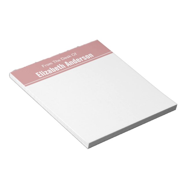 From the Desk of Dusty Pink and White Notepad (Angled)