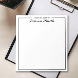 From The Desk Of Elegant Minimalist Black Script Notepad<br><div class="desc">Make a statement with this sleek black script notepad,  personalised just for you. Whether you're jotting down notes or making to-do lists,  this classy notepad will help you stay on top of your day in style.</div>
