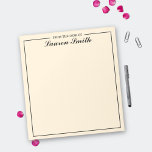From The Desk Of Elegant Minimalist Cream Notepad<br><div class="desc">Upgrade your desk with our From The Desk Of Elegant Minimalist Cream Notepad! Designed with simplicity in mind,  this notepad is both functional and chic. Personalised with your name,  it adds a personal touch to your workspace.</div>