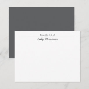 From the Desk of Elegant Personalised Flat Card
