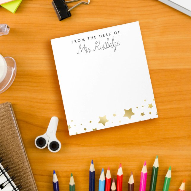 From the Desk of - Faux Gold Stars Notepad (Creator Uploaded)