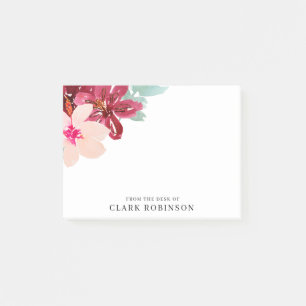 From The Desk Of Feminine Watercolor Bouquet Post-it Notes