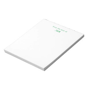 From The Desk Of Green Monogram Initials Notepad