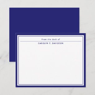 From The Desk Of Navy Blue Two Borders Card