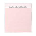 From the Desk Of Personalised Lined Notepad, Pink
