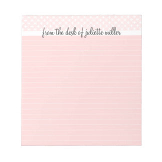 From the Desk Of Personalised Lined Notepad, Pink Notepad