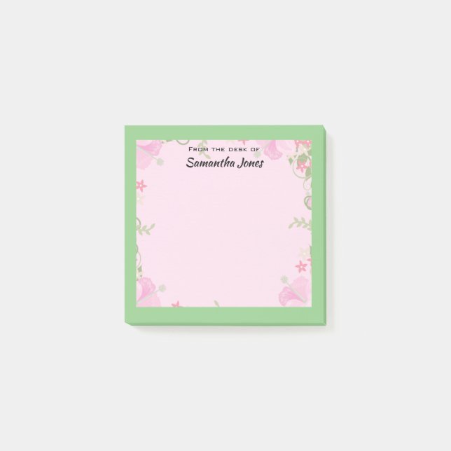 From the Desk of Personalised Name Pretty  Post-it Notes (Front)