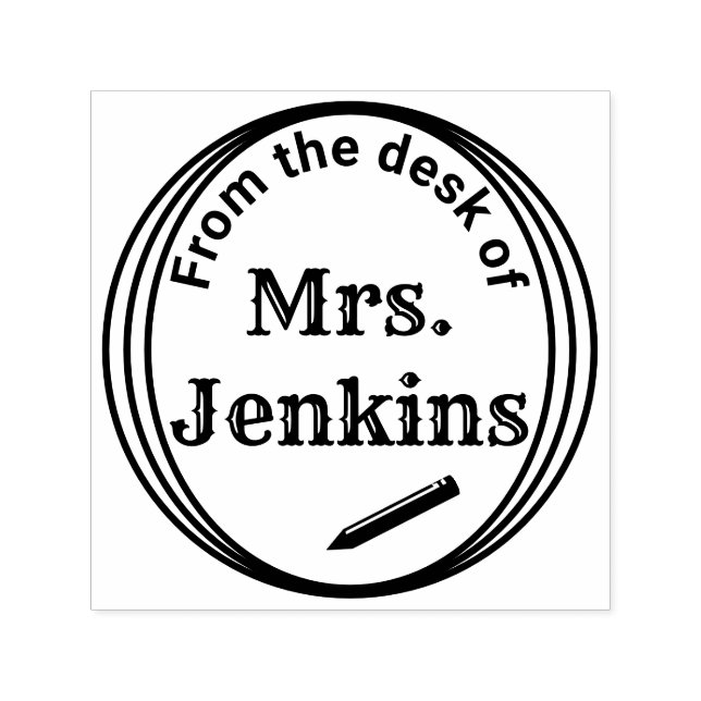 “From the desk of” Personalised Self Inking Stamp (Design)