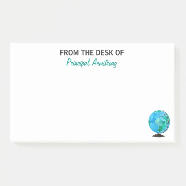 From the Desk of Principal Personalise School Post-it Notes (Front)
