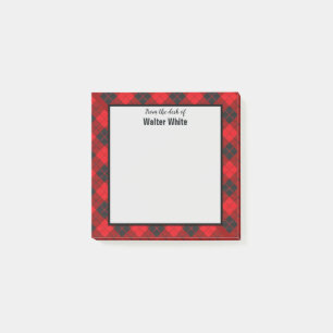 From the Desk of Red Plaid Flannel Post-it Notes