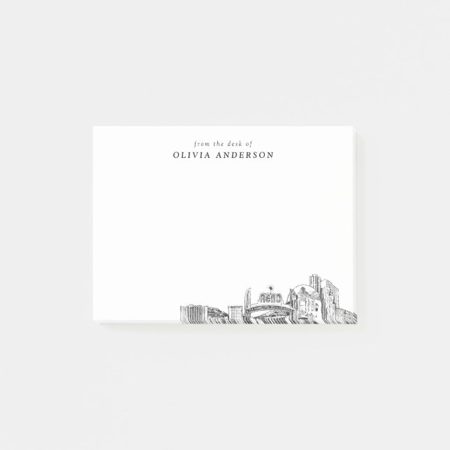 From the Desk of Reno Skyline Personalised Post-it Notes (Front)