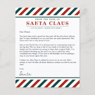 From the Desk of Santa Claus Christmas Letter