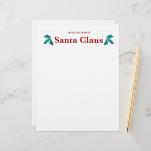 From the Desk of Santa Claus Custom Letterhead