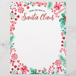 From the Desk of Santa Claus Watercolor Custom Letterhead