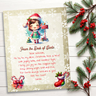 From the Desk of Santa for Kids   Anime Girl Elf