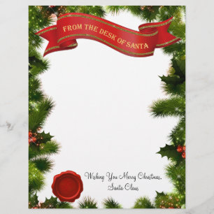 From the Desk of Santa Letter with Seal - editable