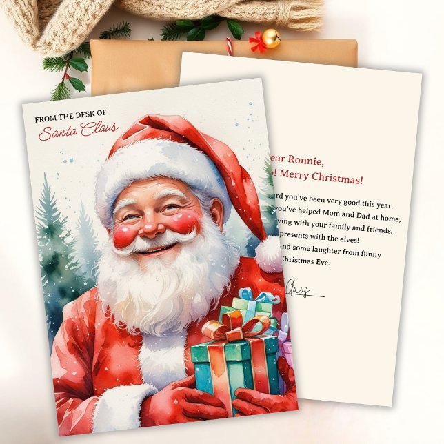From the Desk of Santa Magical Christmas Letter Holiday Card (Personalized Letter from Santa  Magical North Pole Christmas Keepsake For Kids)