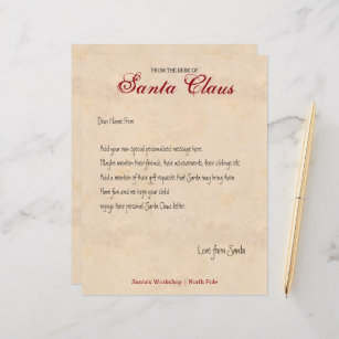From The Desk Of Santa Personalised Letter