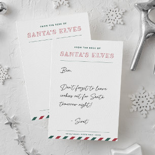 From the Desk of Santa's Elves Blank Christmas Card