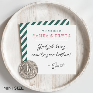 From the Desk of Santa's Elves Mini Christmas Card