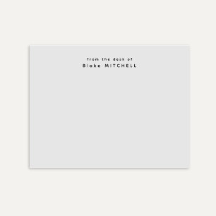 From The Desk of Simple Monogram Grey   Post-it Notes