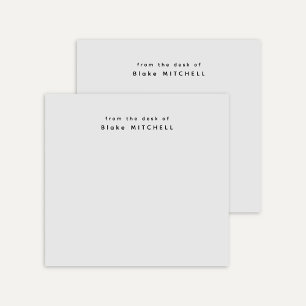 From The Desk of Simple Monogram Grey   Post-it Notes