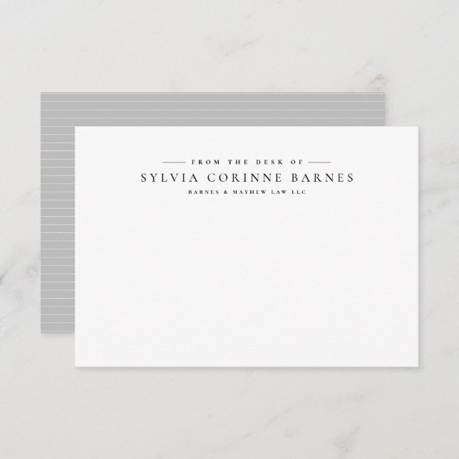 From the desk of simple professional personal note card (Front/Back)