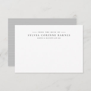 From the desk of simple professional personal note card