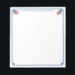 From The Desk Of | Smart All-American Personalised Notepad<br><div class="desc">A stylish notepad that you can personalise with your own text including a name. The design features a Greek Key corner border with watercolor USA flag images (these were originally handpainted by me before being scanned into digital form). . You can change the colour of the border (currently a mid...</div>