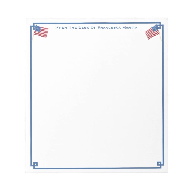 From The Desk Of | Smart All-American Personalised Notepad (Front)