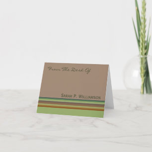 From the Desk Of Striped Note Card