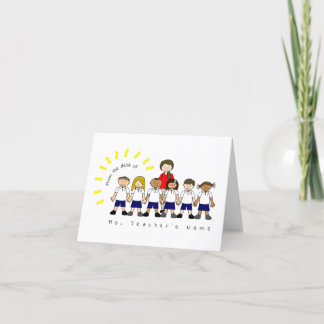 From the Desk of Teacher Cute Personalised Blank Thank You Card
