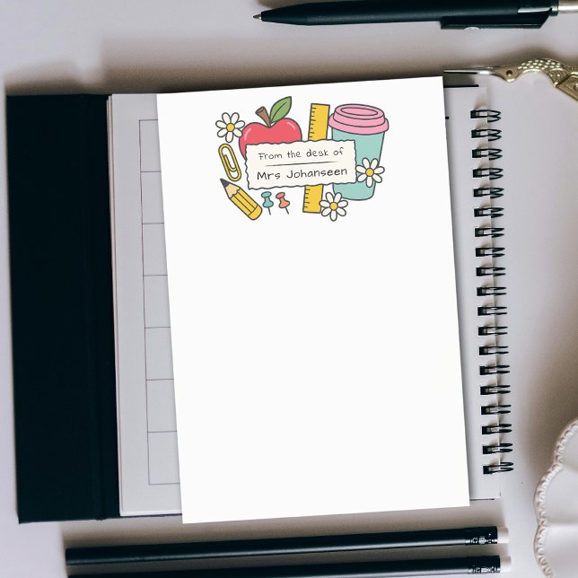 From the Desk of Teacher Cute Personalized Post-it Notes (Creator Uploaded)