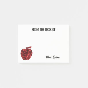 From the Desk of Teacher Red Sequin Apple Sparkle Post-it Notes