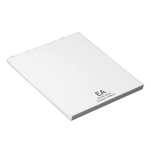 From the desk of White and Black Name and Monogram Notepad