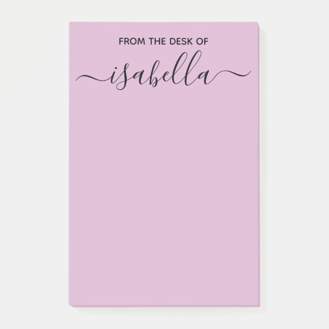 From the Desk of Your Name Elegant Typography Post-it Notes (Front)