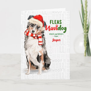 from the Dog Australian Shepherd Christmas Name Ho Holiday Card