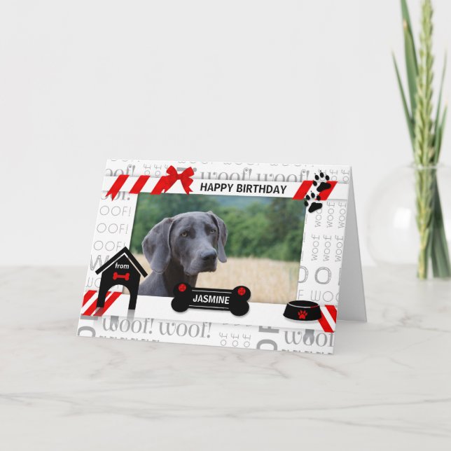 from the Dog Birthday Red Pet's Photo and Name Card (Front)