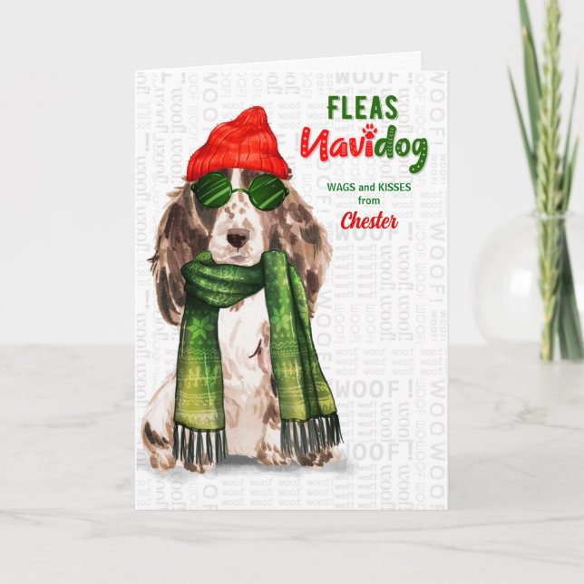 from the Dog Cocker Spaniel Funny Fleas Navidog Holiday Card (Front)
