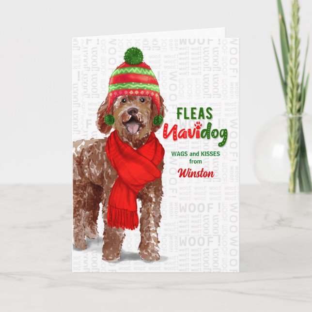 from the Dog Funny Labradoodle Christmas Holiday Card (Front)