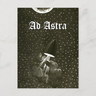 From the Earth to the Moon art Ad Astra Postcard